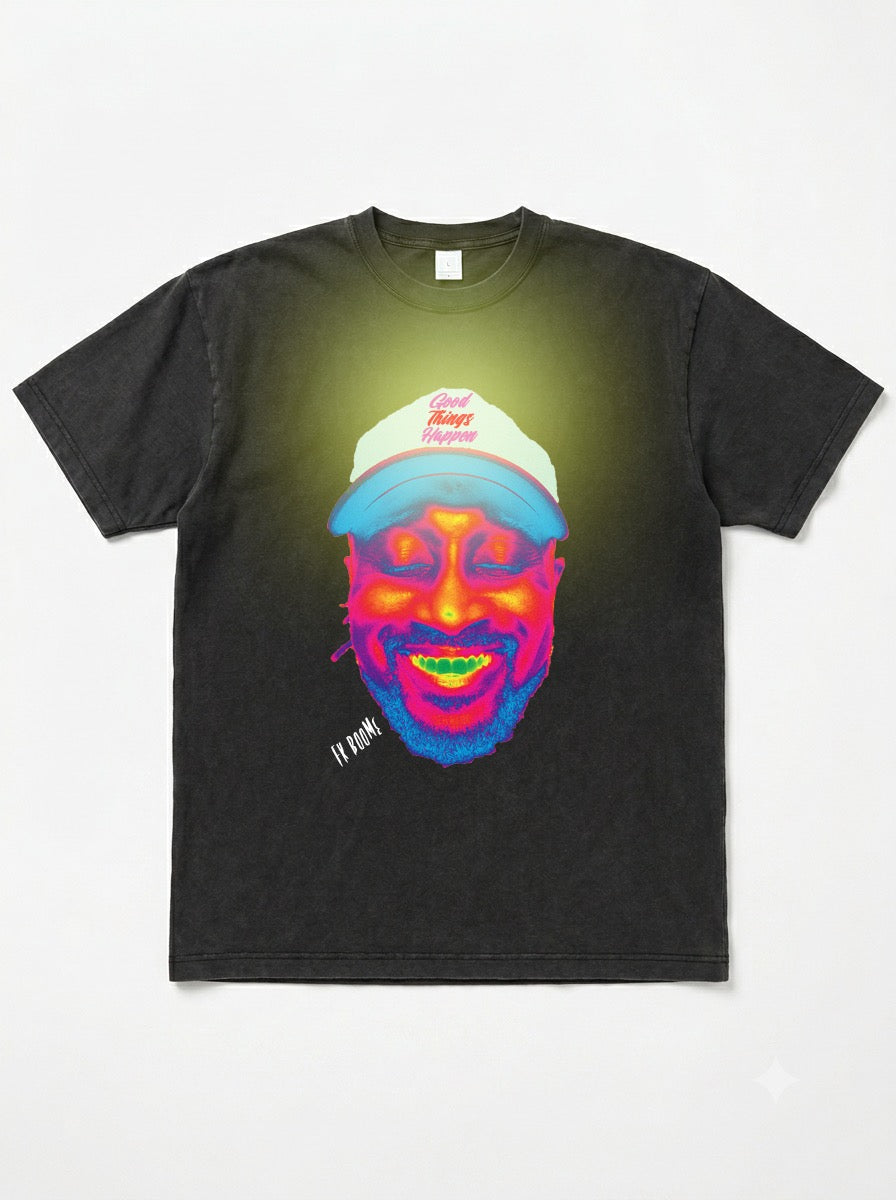FK Boome – "Good Things Happen" Face Tee (Vintage Black)